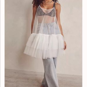 Free People Push Send Mini Slip Dress White Extra Small XS
